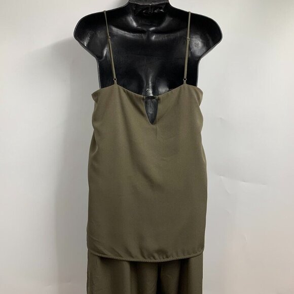 Halston Heritage Women's Stretch Twill Sage Jumpsuit Size Small NWT - Picture 5 of 15